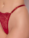 ROSALIE EMBROIDERED LACE & MESH CROTCHLESS THONG