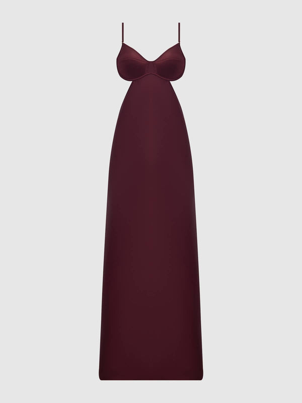 BRIGETA SATIN MONO WIRE LONG GOWN