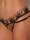 DELILAH EMBROIDERED STRAPPY CROTCHLESS & BACKLESS HIPSTER