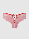BELLA LACE UP FRONT LACE CROTCHLESS TANGA