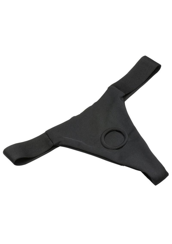 Bedroom Bliss Chérie Thong Strap-On Panty Harness - Black - Large