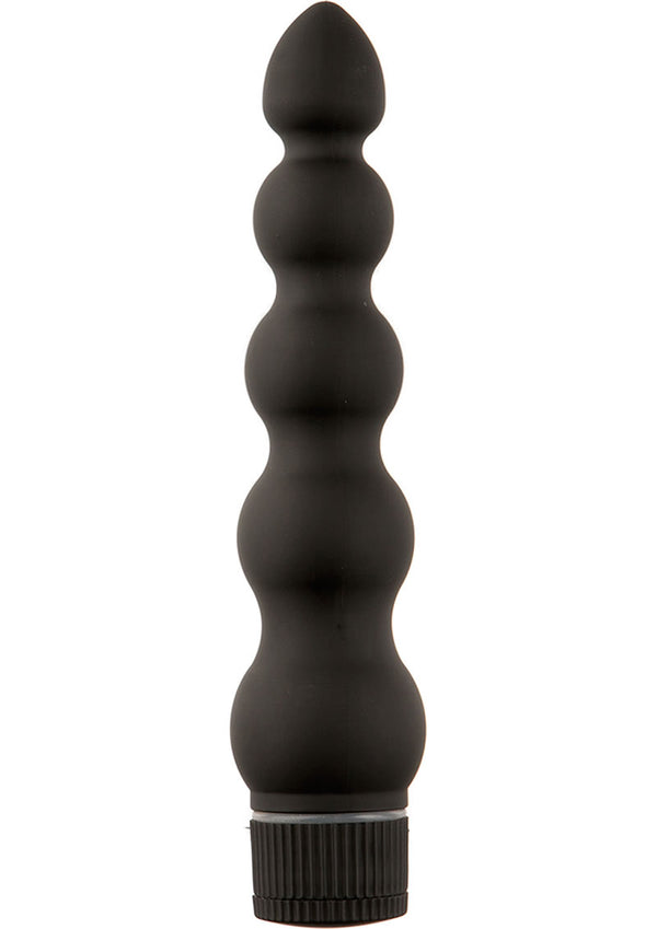 Black Magic Ribbed Waterproof Vibrator - Black - 7in
