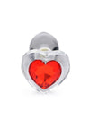 Booty Sparks Red Heart Glass Anal Plug