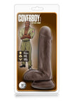 Loverboy Top Gun Tommy Dildo with Balls - Chocolate - 6.5in
