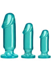 Crystal Jellies Anal Starter - Teal - 3 Piece Kit