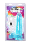 Crystal Jellies Realistic Dildo with Balls - Teal - 8in