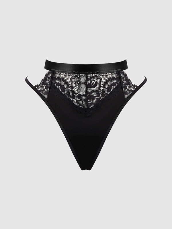 NATASHA SATIN & LACE BOW TIE G-STRING