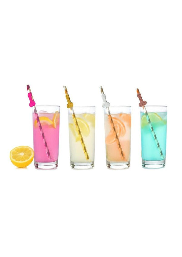 Glitterati Penis Party Tall Celebration Straws