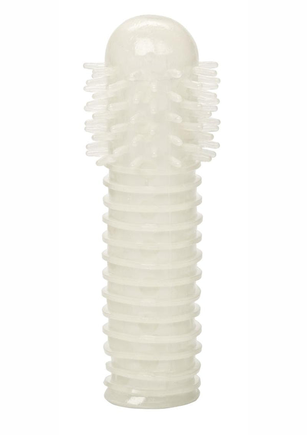 Glow In The Dark Reversible Penis Sleeve - Clear/Glow In The Dark
