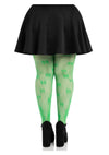 Leg Avenue Clover Net Tights - 1x/2x - Green