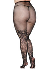 Leg Avenue Floral Vine Net Tights - Plus