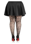 Leg Avenue Leopard Net Tights - 1x/2x - Black