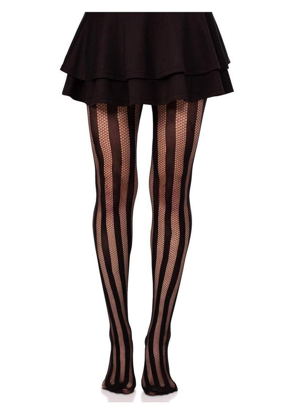 Leg Avenue Net and Opaque Striped Tights