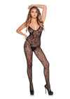 Leg Avenue Scalloped Trimmed Crotchless Lace Lingerie Jumpsuit - Os