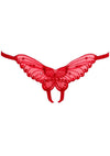 Leg Avenue Butterfly Crotchless with Pearl Sequin Detail - Red - One Size - 12 Pack