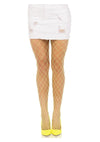 Leg Avenue Spandex Diamond Panty Hose - Neon Yellow - One Size