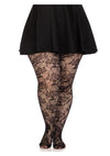 Wild Rose Net Tights - 1x-2x