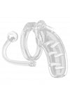 Mancage Model 11 Chastity Cage with Plug - Clear - 4.5in