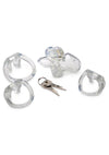 Master Series Clear Captor Chastity Cage with Keys - Clear - Small