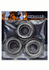 Oxballs Fat Willy Jumbo Cock Ring - Grey/Steel - 3 Pack
