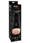 Pipedream Extreme Elite Rechargeable Talk-Back Super Masturbator - Pussy - Black/Flesh/Vanilla