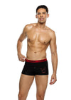 Playboy Men's Tuxedo Modal Boxer Briefs - Black/Red - Medium