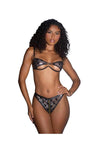 Playboy Shimmer Bunny - Black/Silver - XSmall - 2 Piece/Set