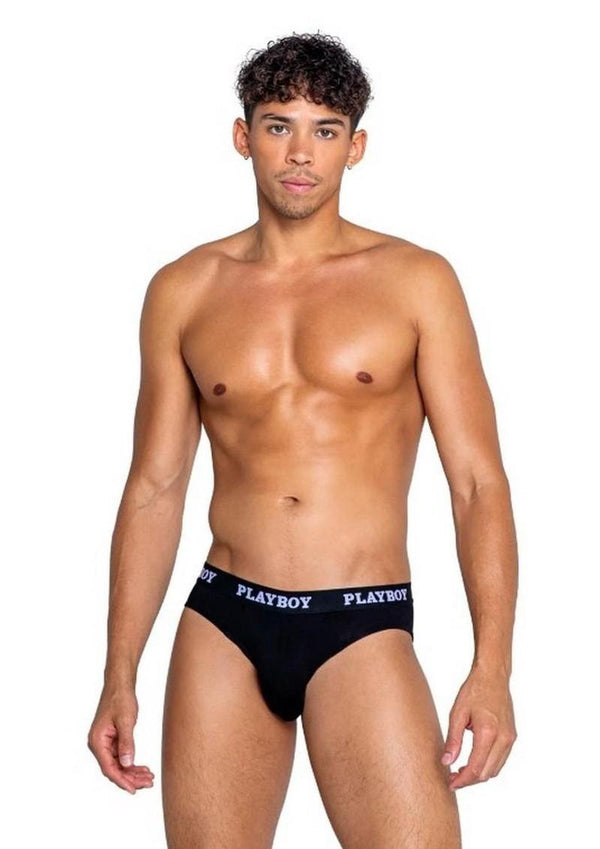 Playboys Mens Modal Gym Brief - Black/White - Medium