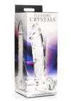 Pleasure Crystals Glass Dildo with Balls - Clear - 7.1in