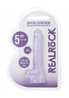 Realrock Crystal Clear Realistic Dildo with Balls - Purple - 5in