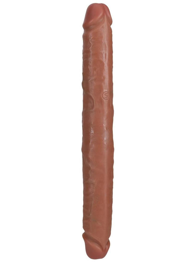 Realrock Realistic Skin Thick Double Ended Dong - Caramel - 14in