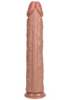 Realrock Ultra Realistic Skin Extra Large Straight Dildo with Suction Cup - Caramel - 15in