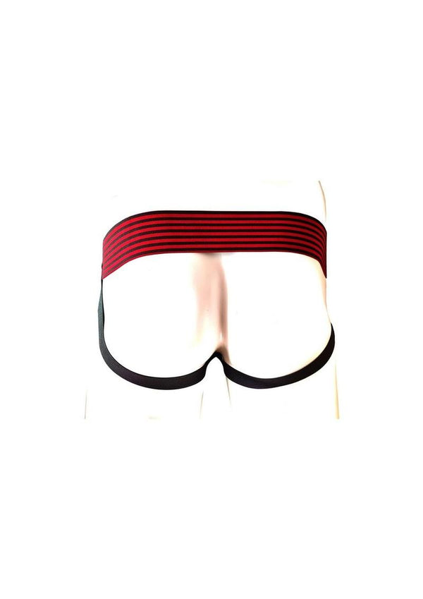 Rouge Leather Jock Strap - Black/Multicolor/Red - XLarge