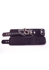 Rouge Plain Leather Adjustable Ankle Cuffs - Black