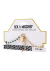 Sex and Mischief Indica Crystal Day Collar - Gold/Green