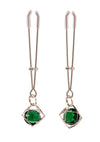 Sex and Mischief Indica Crystal Nipple Clips - Gold/Green