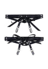 Sex and Mischief Laced Up Garters - Black