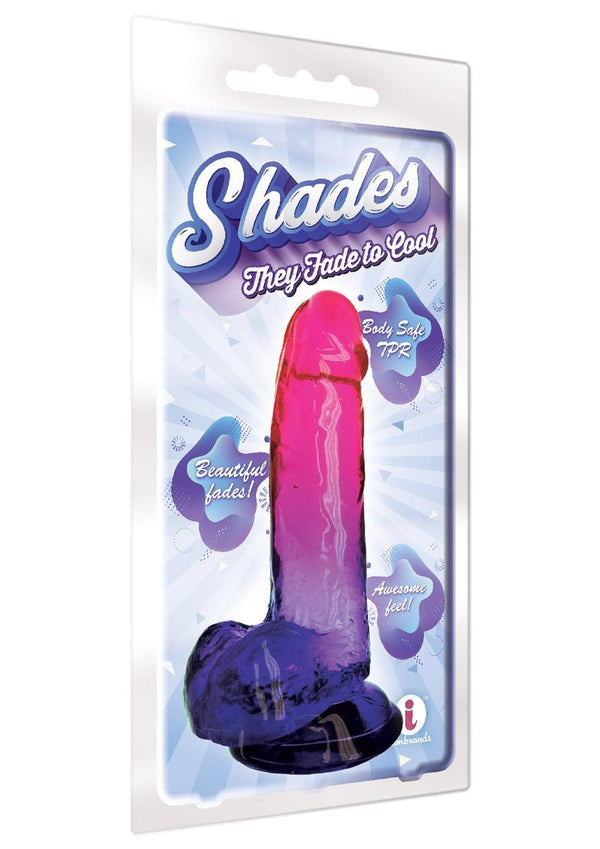 Shades Gradient Dildo - Pink/Plum/Purple - 8in