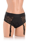 Strap U Laced Seductress Lace Crotchless Panty Harness with Garter Straps