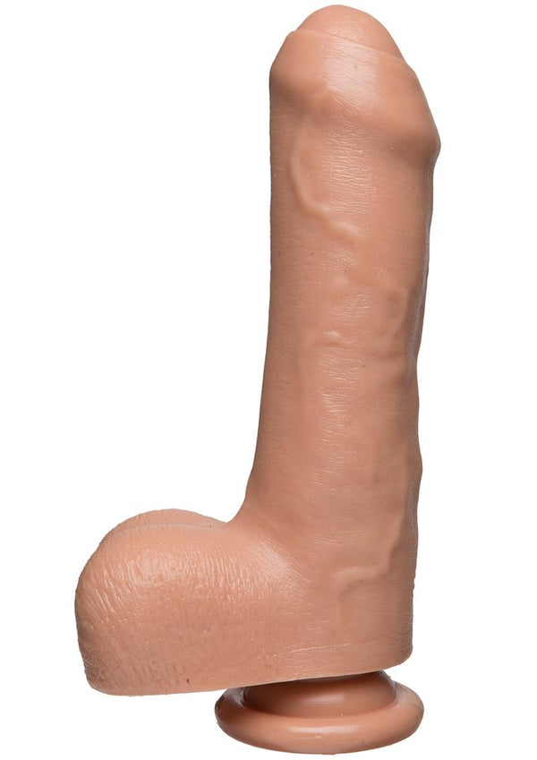 The D Uncut D Firmskyn Dildo with Balls - Flesh/Vanilla - 7in