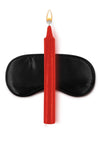 WhipSmart Japanese Bondage Rope Set with Drip Candles and Mask - Black/Red - 4 Piece