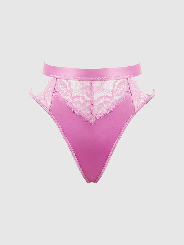 NATASHA SATIN & LACE BOW TIE G-STRING