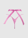 NATASHA SATIN & LACE BOW TIE G-STRING