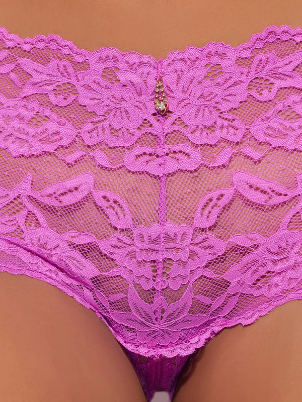 BELLA LACE-UP BACK CROTCHLESS CHEEKY