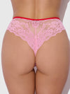BELLA LACE UP FRONT LACE CROTCHLESS TANGA