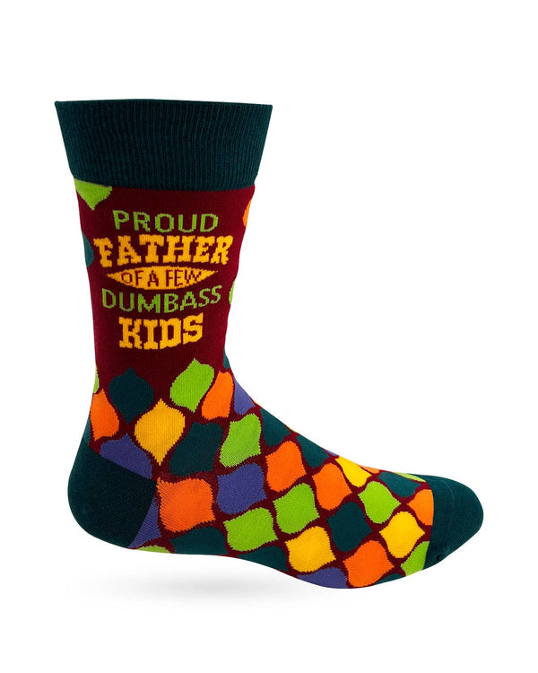 Proud Father of a Few Dumbass Kids Men's Novelty Crew Socks
