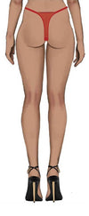ROSALIE EMBROIDERED LACE & MESH CROTCHLESS THONG