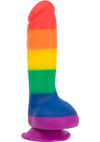 Addiction Toy Collection Justin Silicone Dildo with Balls - Multicolor - 8in