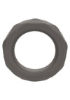 Alpha Liquid Silicone Prolong Presmatic Cock Ring - Gray/Grey