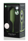 B-Vibe Snug Plug 4 Silicone Weighted Anal Plug - Army Green/Green